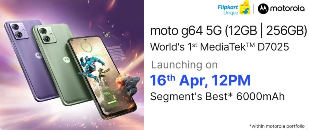 Moto G64 5G with a monster battery & brand-new chip launches in India next week - Motorola - News